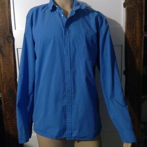 L.O.G.G. H&M Men's Blue Fitted Shirt Casual Large